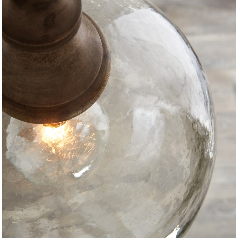 Luminaire suspendu en dôme à 1 lumière Balzer, Transparent
