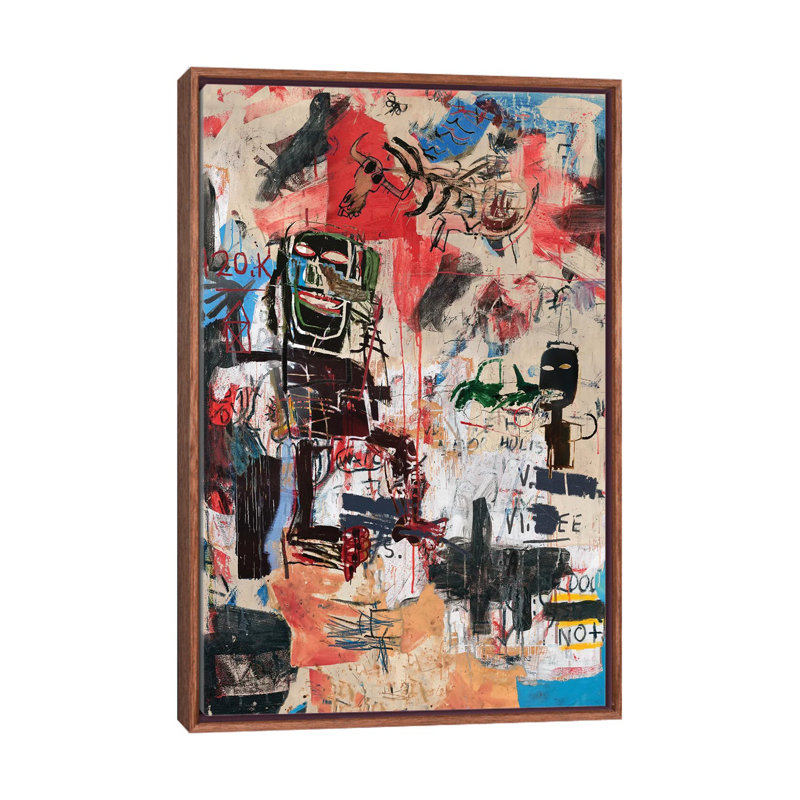 «Crazy Crazy» par PinkPankPunk - reproduction d'art, H 40 po x l 26 po x P 1,5 po, Toile avec cadre en bois brun classique
