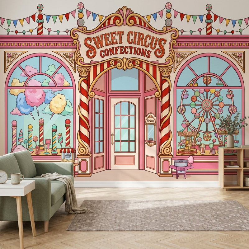 Papiers peints muraux de bonbons Carnival, 100 po x 96 po, Non tissé