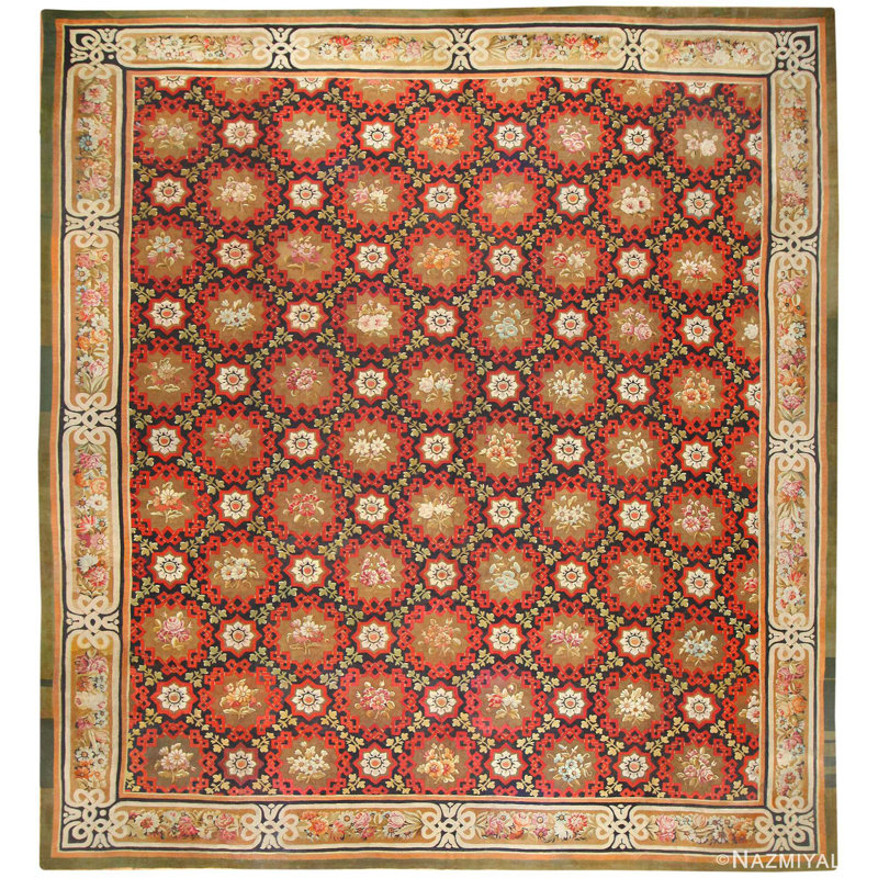 Grand grand tapis français antique Aubusson
