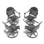 Chaise de patio pivotante en fonte d'aluminium 4 pièces avec structure et coussins noirs-129368494