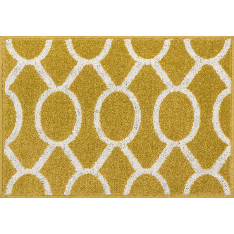 Tapis citron/ivoire Laudenslager, Rectangle 2 pi 5 po x 3 pi 9 po