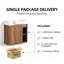 Meuble-lavabo mural de 61 cm (24 po) avec lavabo en céramique, fini noyer, armoire en contreplaqué, 1 porte et 2 étagères ouvertes