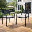 Chaise de patio empilable toutes saisons Fargo - Extérieur et intérieur - Fauteuils en rotin corde - Acier thermolaqué gris foncé avec coussins (ensemble de 2)-1554565626-1552631834