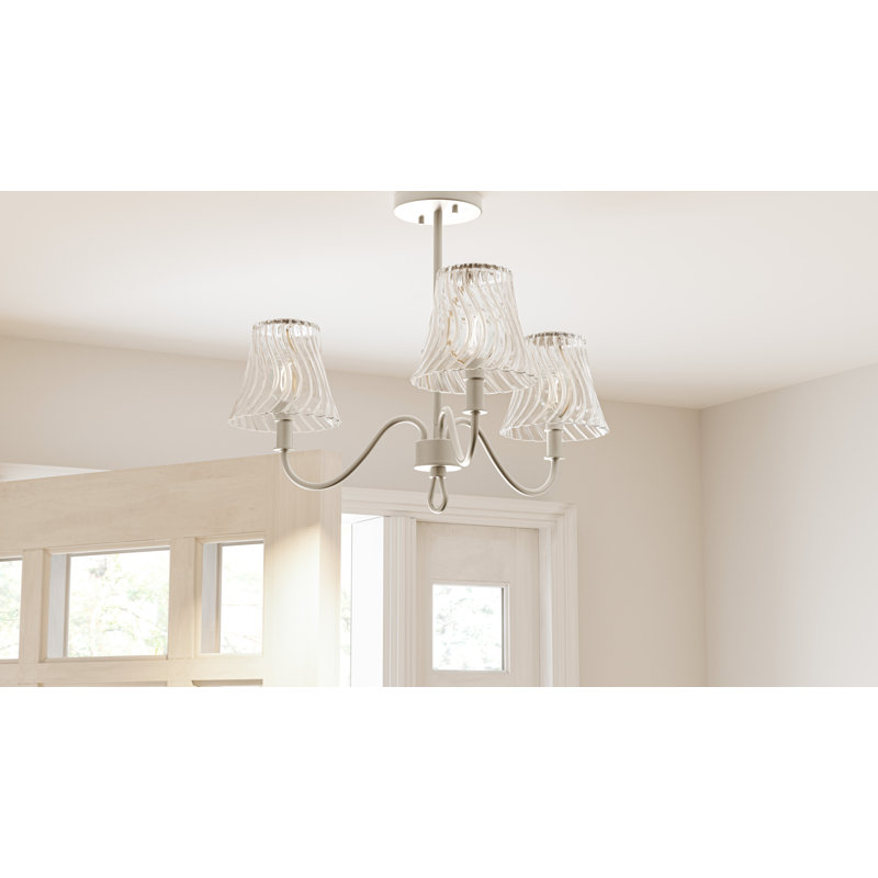 Plafonnier semi-encastré 3 lumières Amedio, Nickel brossé