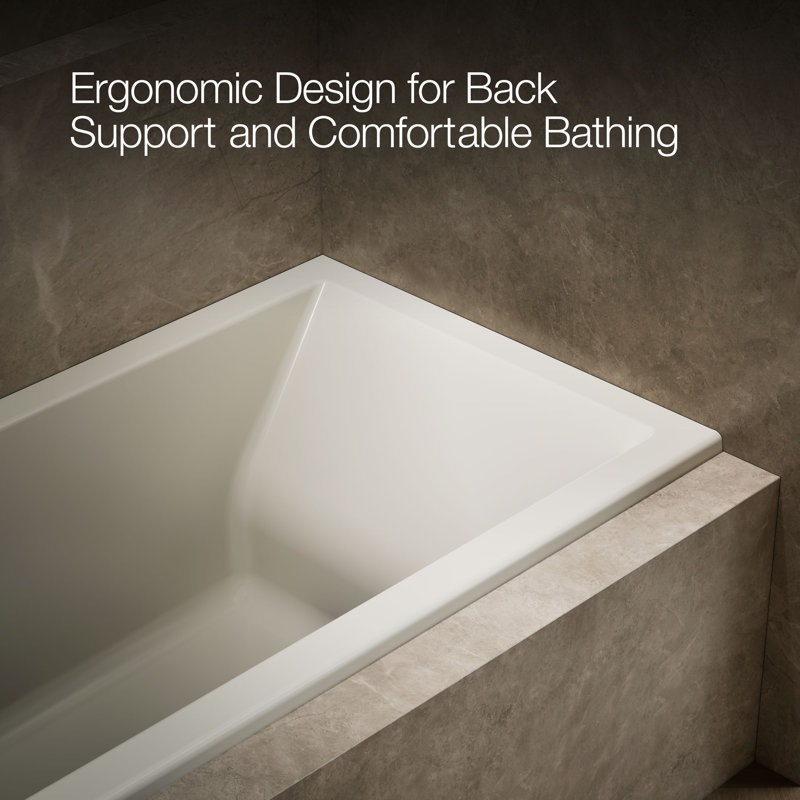Underscore® 60" x 30" Soaking Bathtub, Biscuit, Left