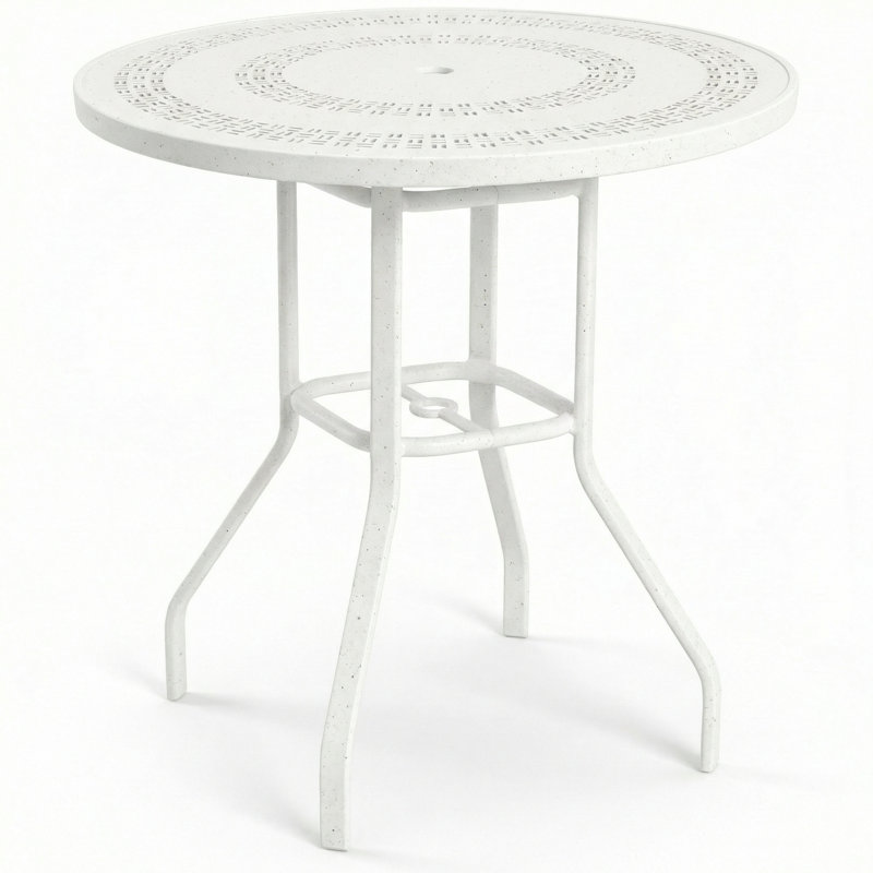 Table de bar ronde Windward Mayan, Blanc rivière