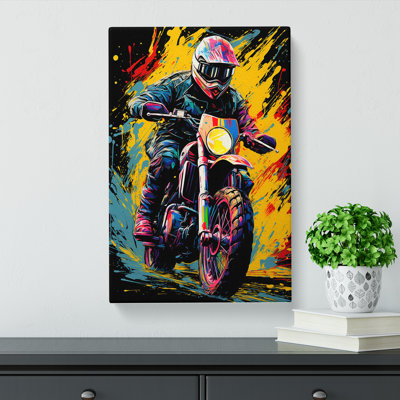 Motorbike Colour Field - Wrapped Canvas
