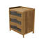 3-Drawer Narrow Bamboo Bedside Table