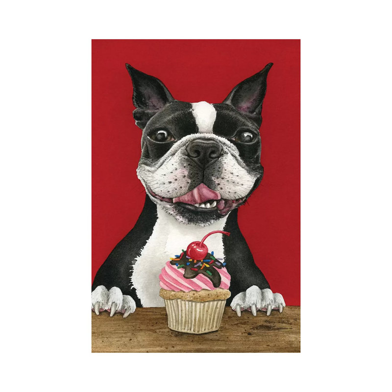 «Boston Cupcake» par Tracy Lizotte - impression, H 26 po x l 18 po x 1,5 po, Toile tendue, Aucun mat