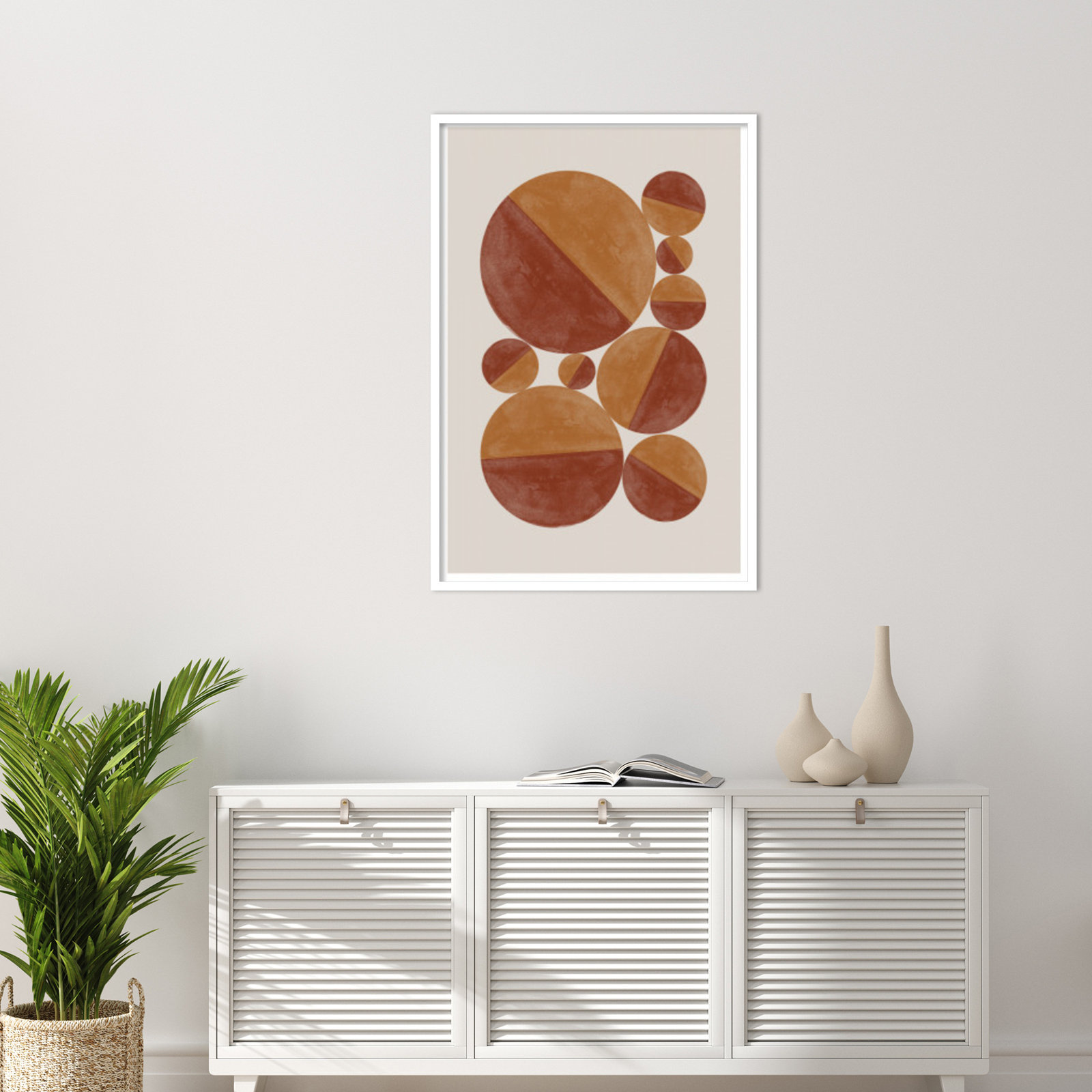 Paley "Burnt Orange Bols" Print, White, 41" H x 28" W