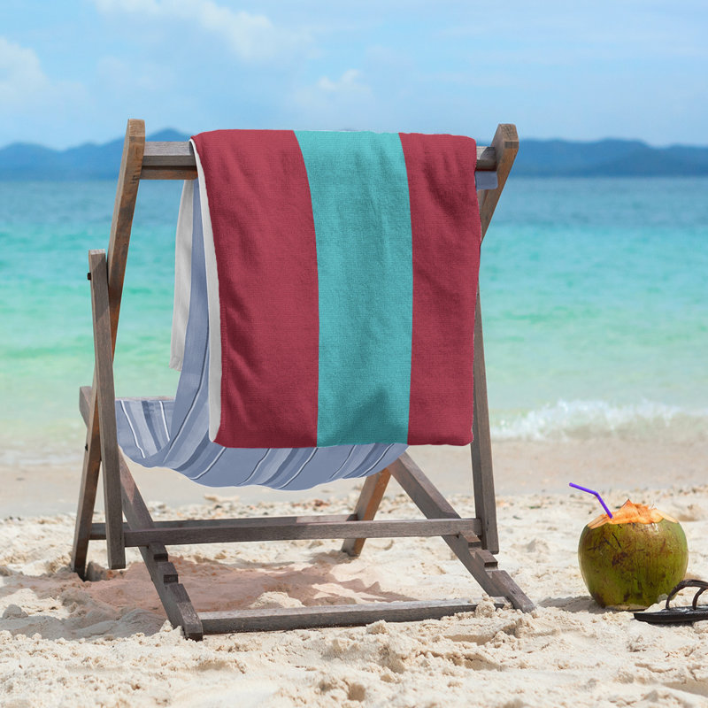 Beach Towel, Microfiber, Sedona Red/Teal/Sedona Red