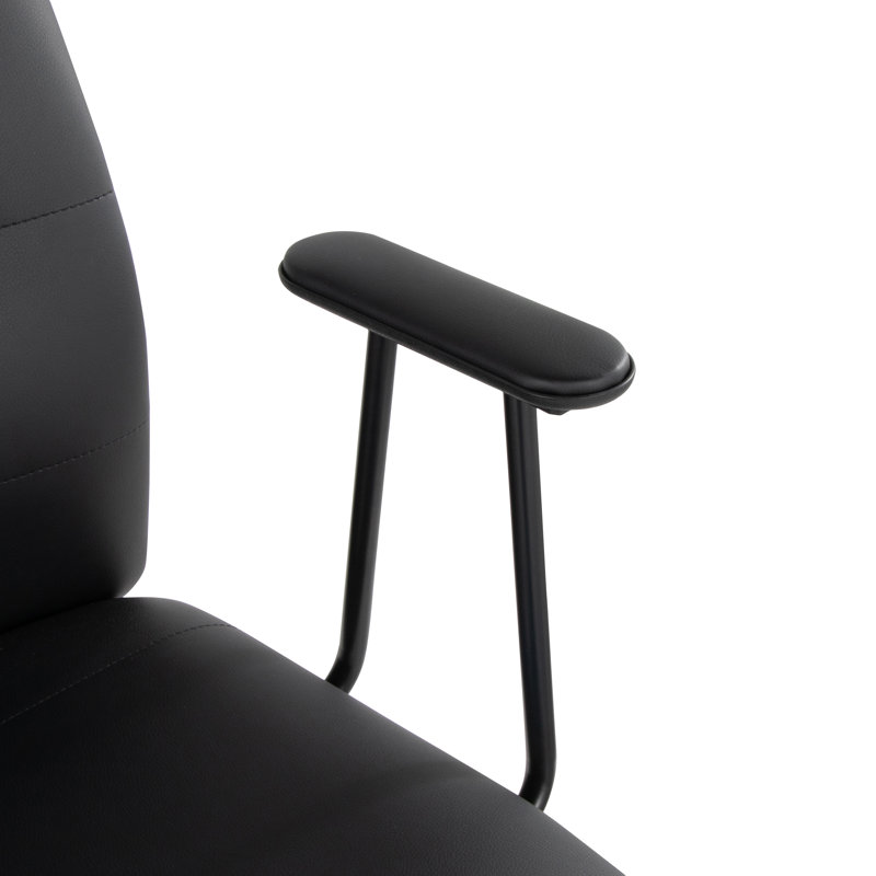 Chaise de travail Zion, Similicuir noir
