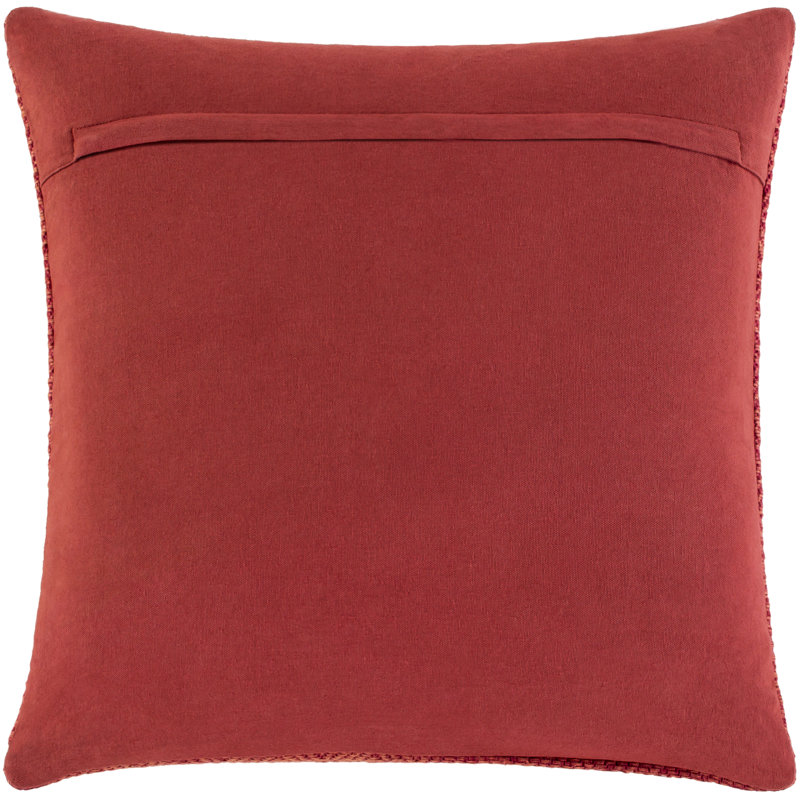 Kharson Geometric Cotton Pillow Cover, Dark Coral/Dark Red