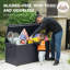 Boîte de rangement EHHLY de qualité commerciale, boîte de rangement extérieure de 113 gallons, grande boîte de livraison verrouillable pour le porche extérieur, coussins de patio-102731325