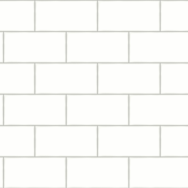 Rouleau de papier peint L 33 pi x l 20,5 po Freedom Subway Tile, Blanc cassé