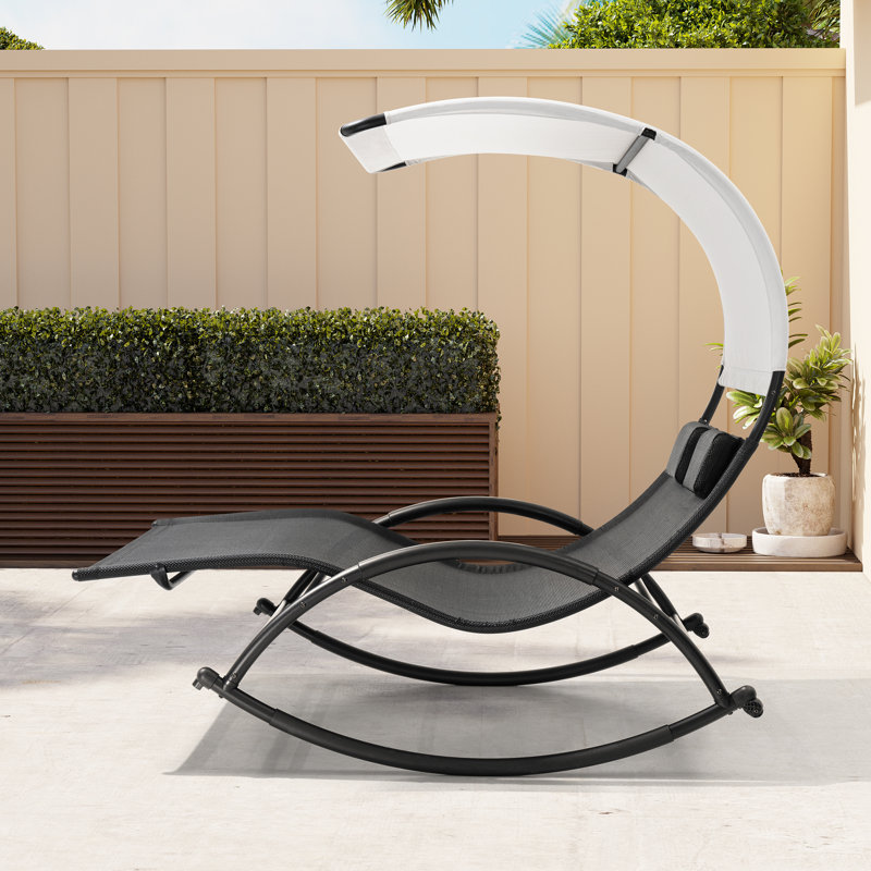 Double méridienne extérieure 63,7 po Gloversville, Noir / blanc