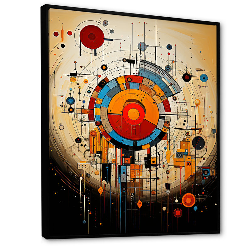 Indigène amérindien, éléments interconnectés - Art amérindien, art mural, Cadre flottant noir, H 32 po x l 16 po x P 1 po