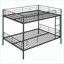 Structure de lit superposé double au-dessus de double, construction en fer robuste, capacité supérieure de 350 lb et capacité de poids de 250 lb, noir pour chambre à coucher de petit espace