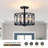 Modern Crystal Semi Flush Mount Ceiling Light Black Close To Ceiling Light Fixtures,3-Light Ceiling Light