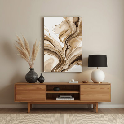 Watercolor Abstract 48 Beige Metal Wall Art