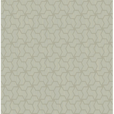  Designs Metallic Greige Zaira Geometric Lattice Unpasted Wallpaper