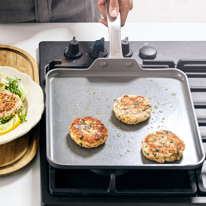 GreenPan Chatham Healthy Ceramic Nonstick 11" Square Griddle, Gray
