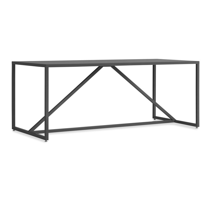 Strut Walnut Wood Dining Table, Slate, 35" W x 75" L, Bar (40" Height)