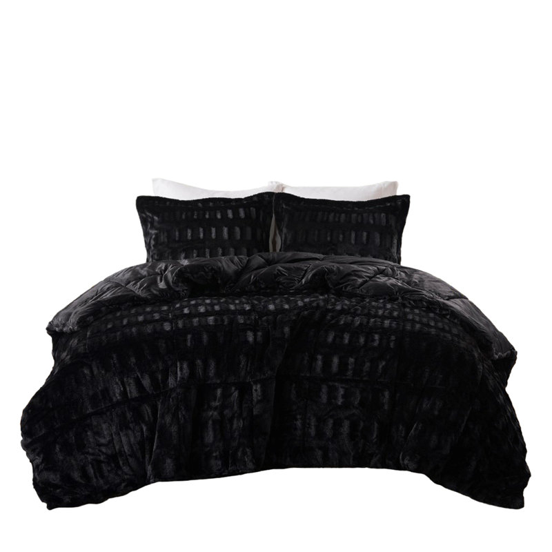 Soft Bedding Sets, Twin XL Comforter + 1 Standard Sham, Black