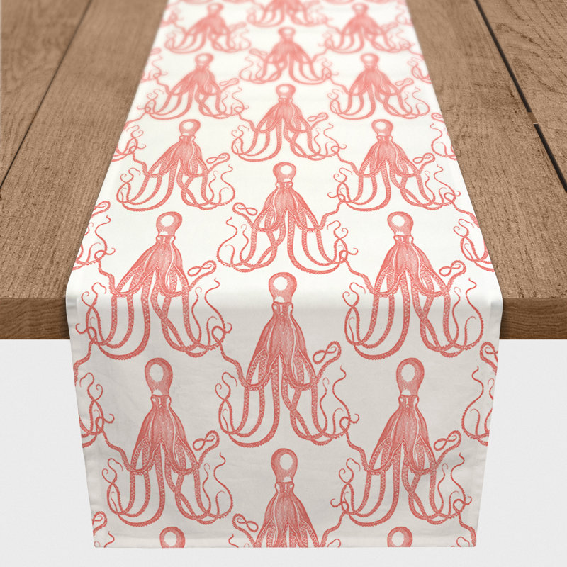 Chemin de table géométrique mcelrath, L 90 po x l 16 po, Pink, Geometric 3