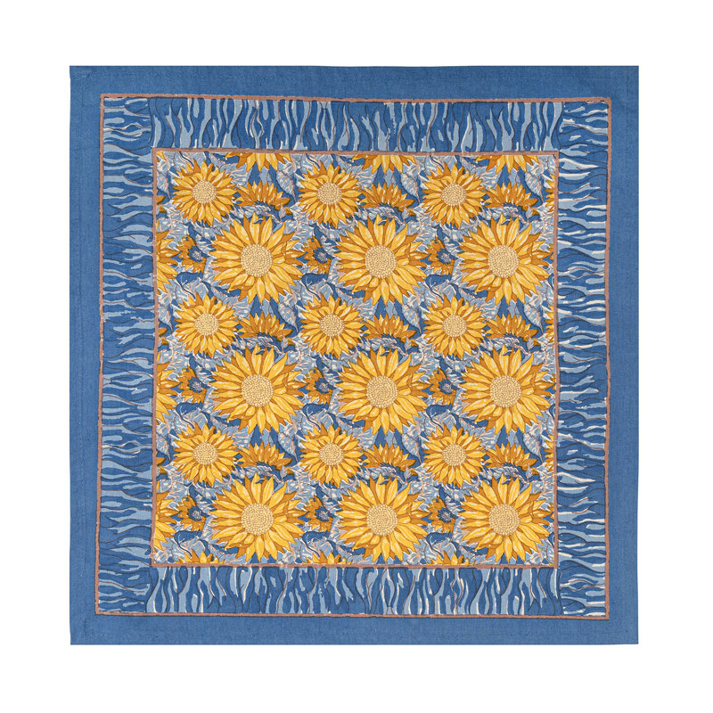 Sunflower 100% Cotton Square Napkins, Blue