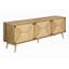 Meuble télé, 72 po, meuble multimédia, meuble de rangement, console, stratifié noyer, ruppie maritime naturelle, milieu du siècle, moderne