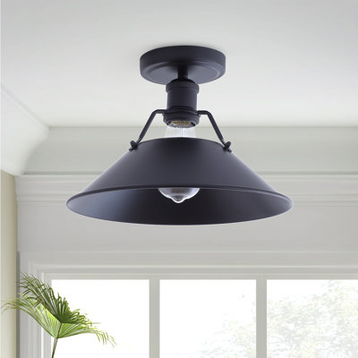 Plafonnier semi-encastré 1 lumière à finition noire