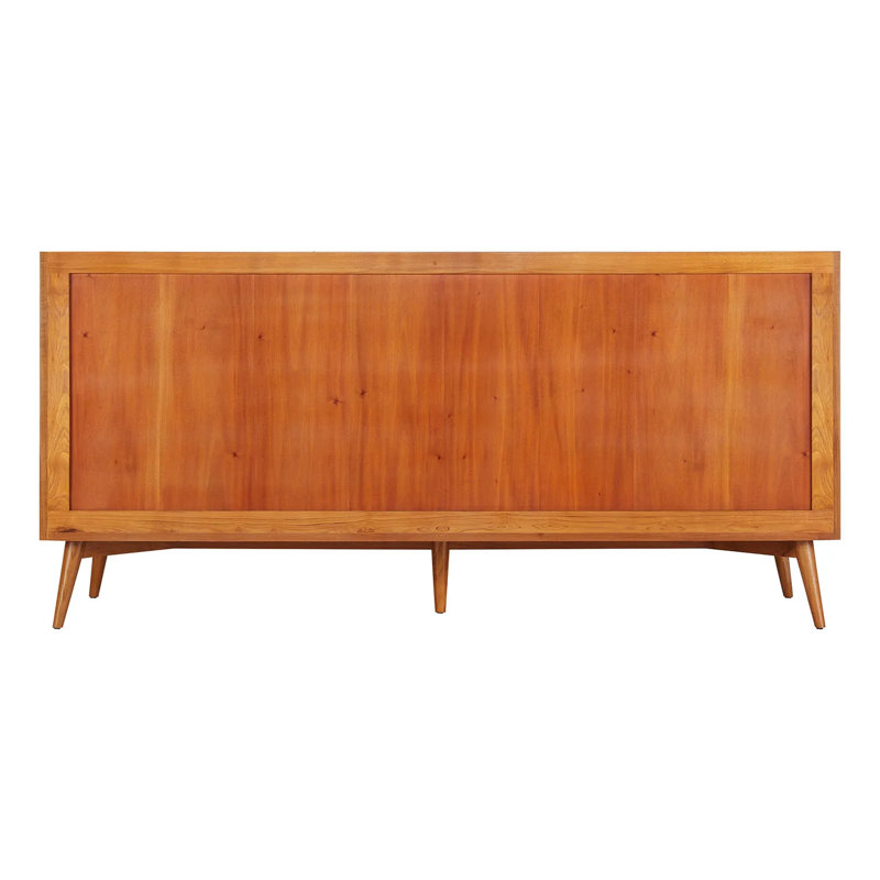 Meuble-lavabo double 72 po Novak - armoire seulement, Teck naturel