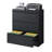 Locking 3 Drawer Filing Cabinet, Black Metal Exterior Lockable Cabinet For Professional Office-181221742