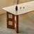 Sintered stone solid wood article dining table set-107393367