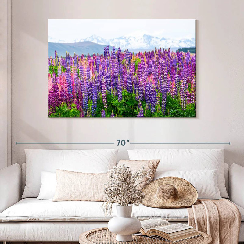 Fleurs de lupin lavande Alvord, H 32 po x l 48 po