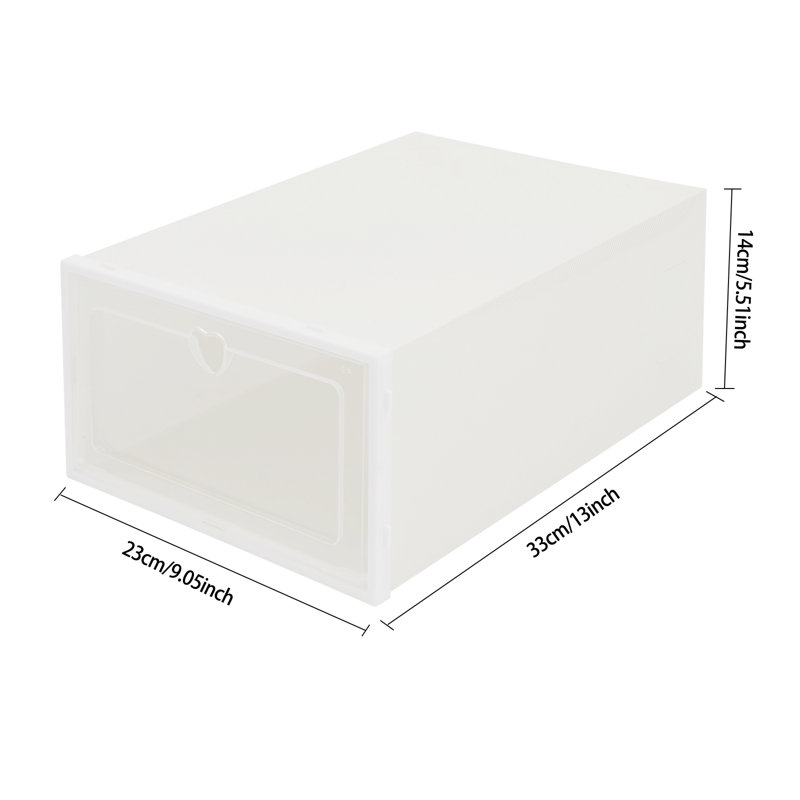 24 Pair Stackable Shoe Storage Box, White