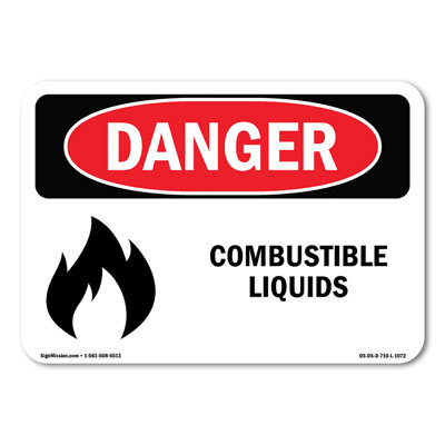 Combustible Liquids Decal 7" X 5"