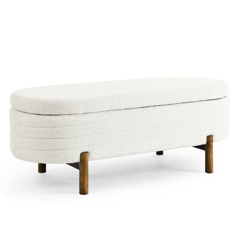 Modern Oval Upholstered Storage Bench