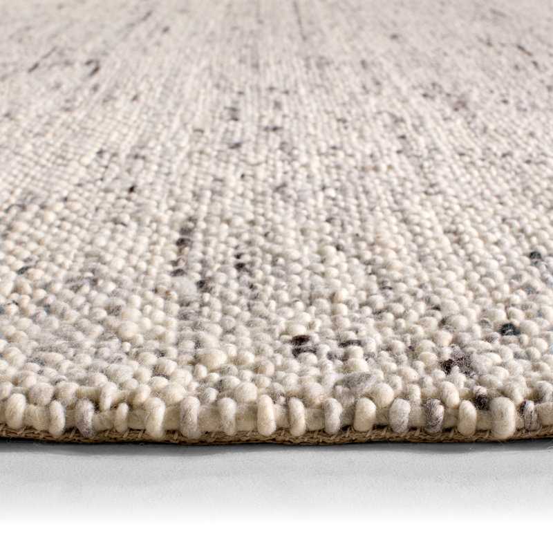 Wool Abstract Area Rug in Ivory/Gray, Rectangle 10' x 14'