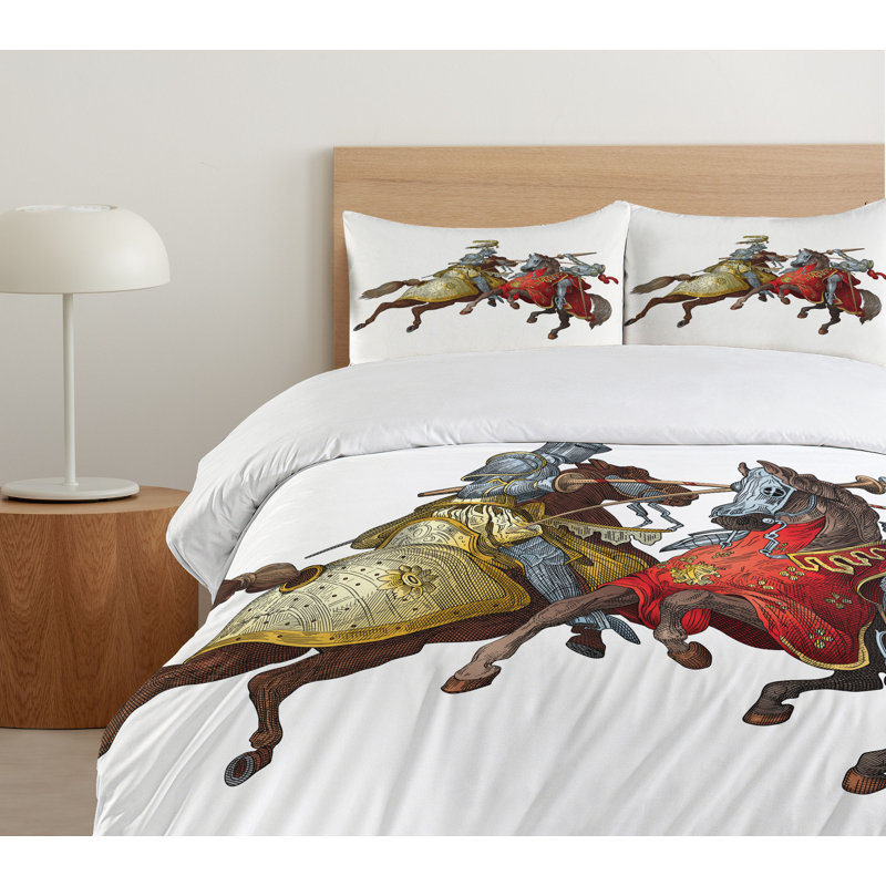 Traditional Polyester Duvet Cover, Queen Duvet Cover + 2 Standard Shams