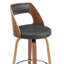  Tabouret de bar gris et siège de comptoir en bois à dossier ouvert H 39 po