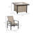 Refined 5 Piece Garden Patio Dining Set, Steel, Outdoor Conversation Set, Square Dinner Table with B