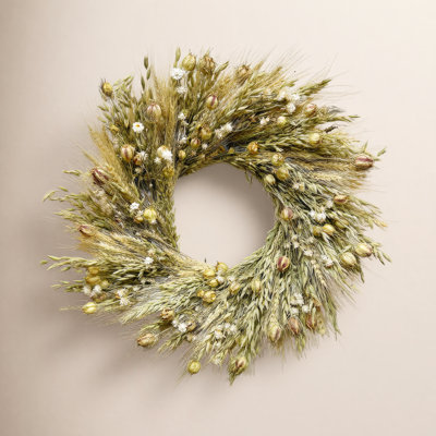 Dried Grains and Daisies Spring Wreath