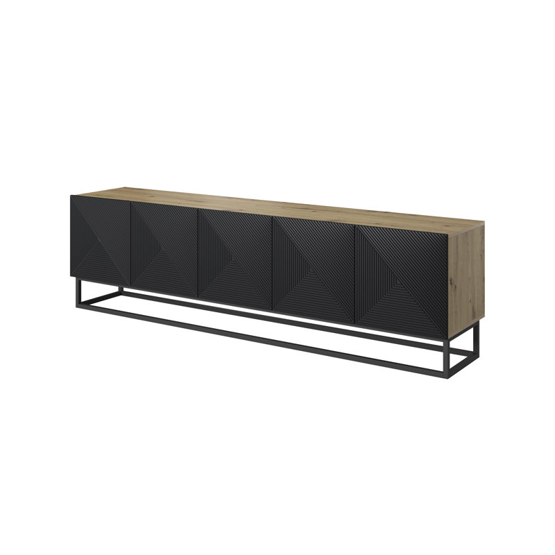 Merril Unfinished TV Stand for TVs up to 55", Artisan/Black