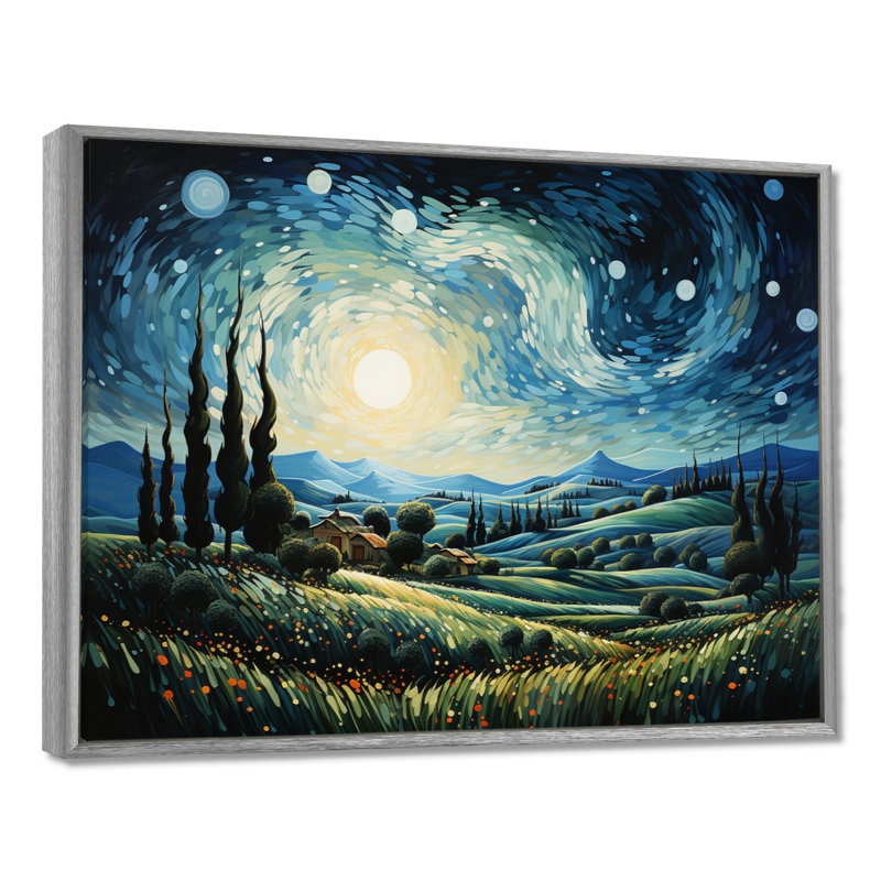 «Vangogh The Swaying Cypress I», art mural Vangogh par Vincent Van Gogh, peinture, H 16 po x l 32 po x P 1 po