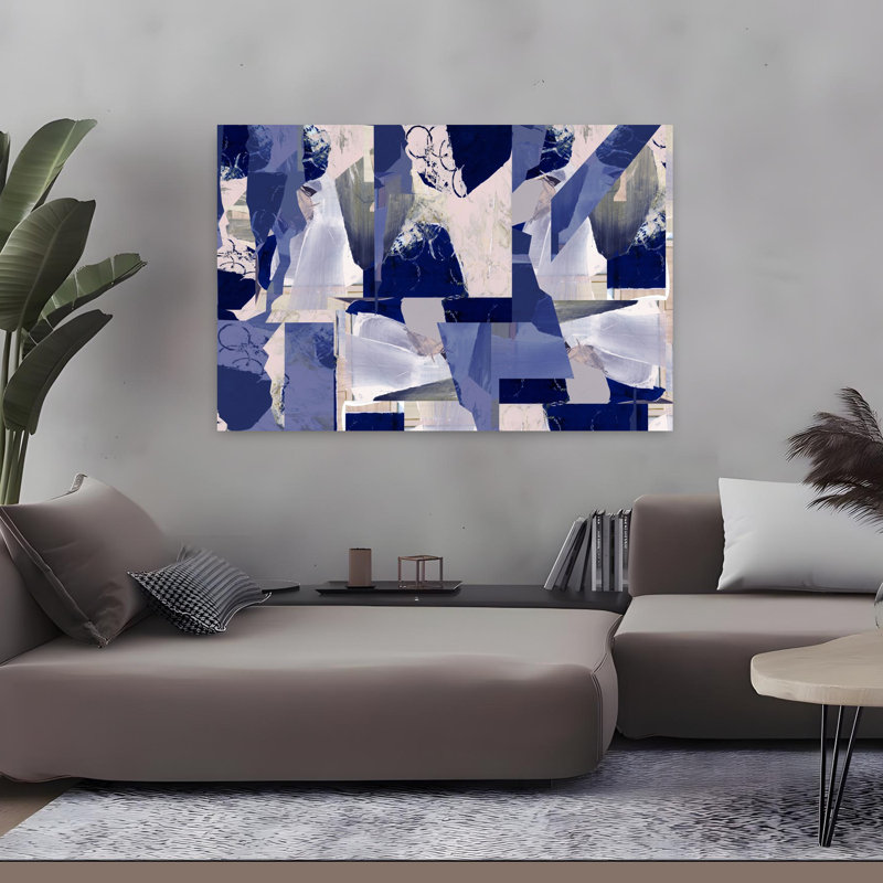 Art contemporain abstrait géométrique, H 48 po x l 32 po