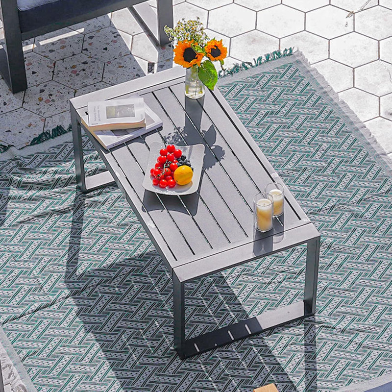 Table basse de patio en aluminium