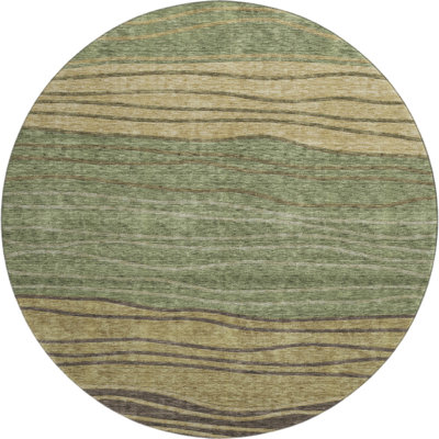 Premium Machine Washable Tweedy Olive Rug